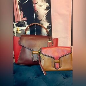 Coach Courier Carryall & Matching Wristlet. Pics- normal signs of use & storage